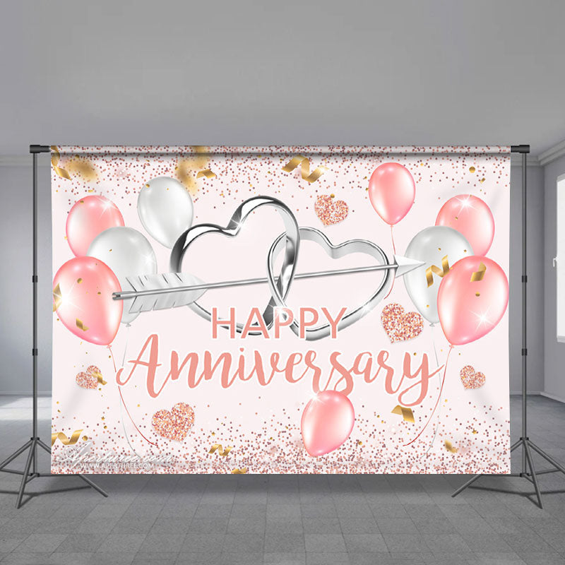 Aperturee - Balloon Heart Anniversary Valentines Backdrop