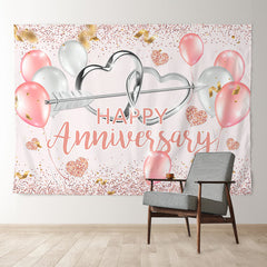 Aperturee - Balloon Heart Anniversary Valentines Backdrop