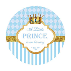 Aperturee - Blue Little Prince Round Baby Shower Backdrop