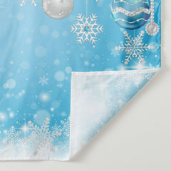 Aperturee - Blue Silver Bauble Snowflake Christmas Backdrop