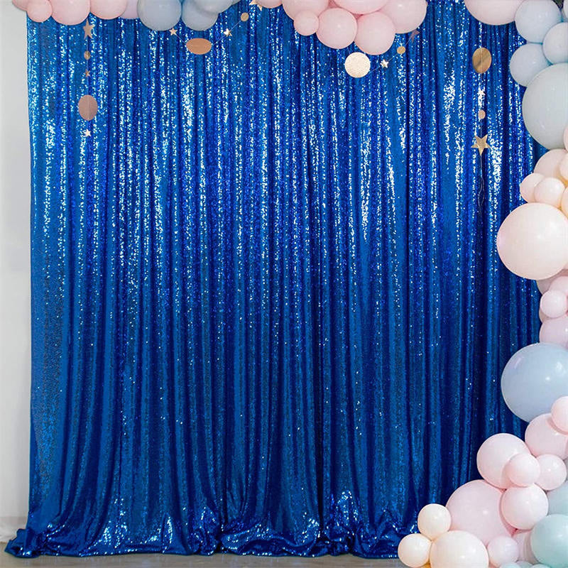 Aperturee - Blue Sparkle Sequin Photo Booth Backdrop Curtian