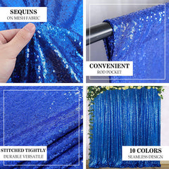 Aperturee - Blue Sparkle Sequin Photo Booth Backdrop Curtian