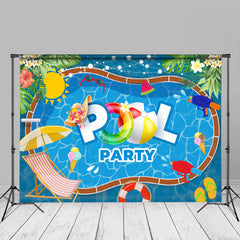 Aperturee - Blue Swimming Pool Party Summer Photoshoot Backdrop