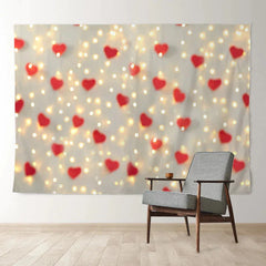 Aperturee - Bokeh Heart Spark Light Valentines Photo Backdrop