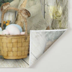 Aperturee - Bunny Parrot Wooden Eggs Happy Easter Backdrop