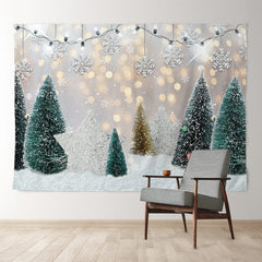 Aperturee - Cartoon Snowflake Bokeh Merry Christmas Backdrop