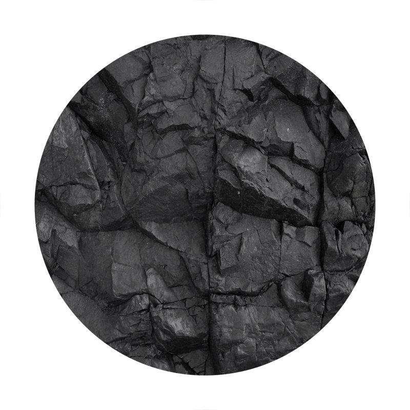 Aperturee - Circle Black Stone Birthday Decoration Backdrop