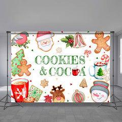 Aperturee - Cookies Cocoa Green White Santa Christmas Backdrop