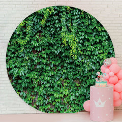 Aperturee - Dark Green Custom Round Birthday Party Backdrop