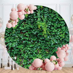 Aperturee - Dark Green Custom Round Birthday Party Backdrop