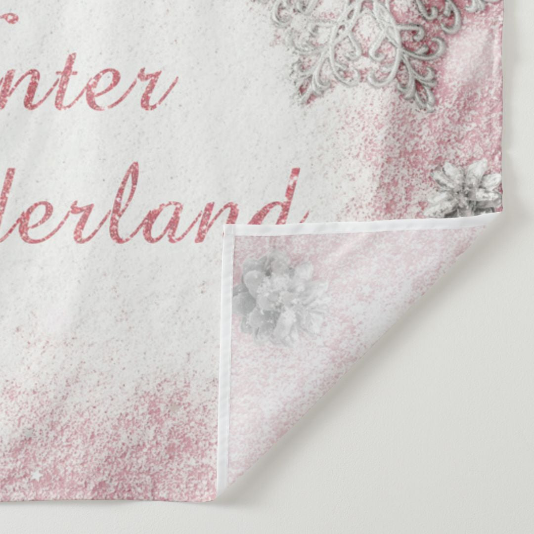 Aperturee - Dusty Pink Winter Wanderland Holiday Backdrop