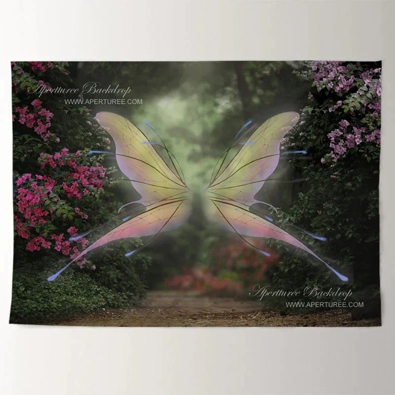 Aperturee - Fairy Wonderland Floral Butterfly Spring Backdrop