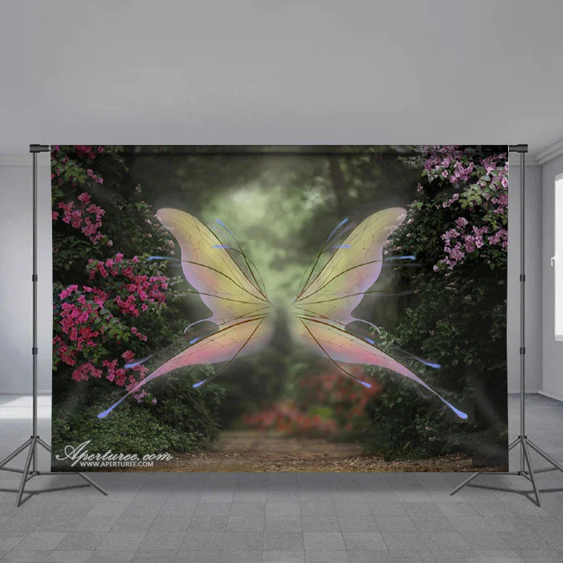 Aperturee - Fairy Wonderland Floral Butterfly Spring Backdrop