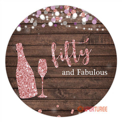 Aperturee - Fifty Fabulous Wood Pink Boekh Birthday Backdrop