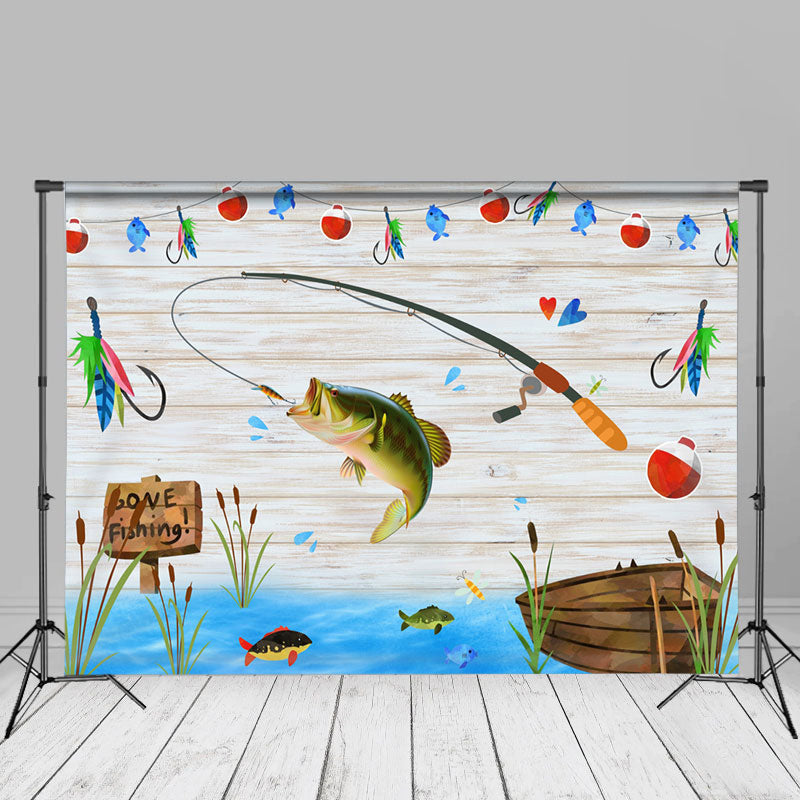 Aperturee - Fishing Apparatus White Wood Blue Pool Summer Backdrop