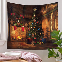 Aperturee - Gift Christmas Tree Bauble Cabin Holiday Backdrop