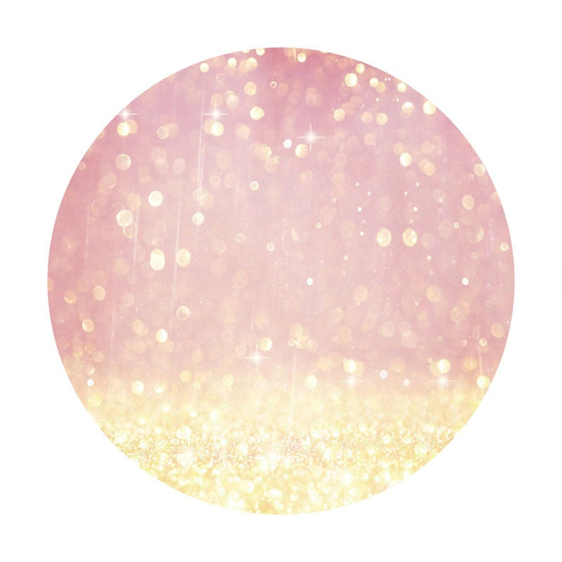 Aperturee - Glitter Gold Pink Bokeh Circle Happy Birthday Backdrop