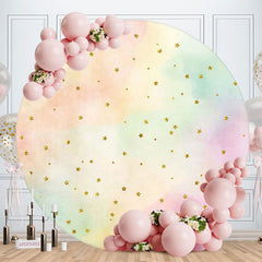 Aperturee - Glitter Little Star Round Birthday Backdrop