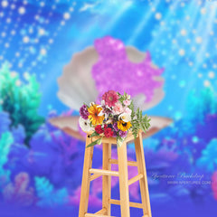 Aperturee - Glitter Mermaid Pearl Undersea Summer Photo Backdrop