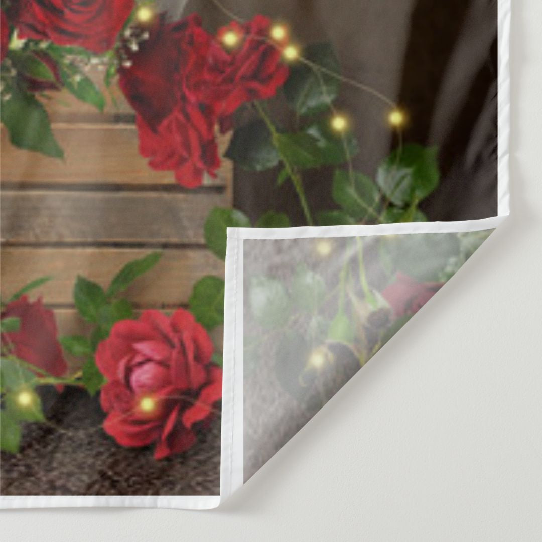 Aperturee - Glitter Rose Candle Heart Happy Valentine Backdrop