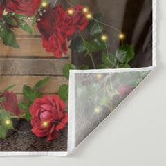 Aperturee - Glitter Rose Candle Heart Happy Valentine Backdrop