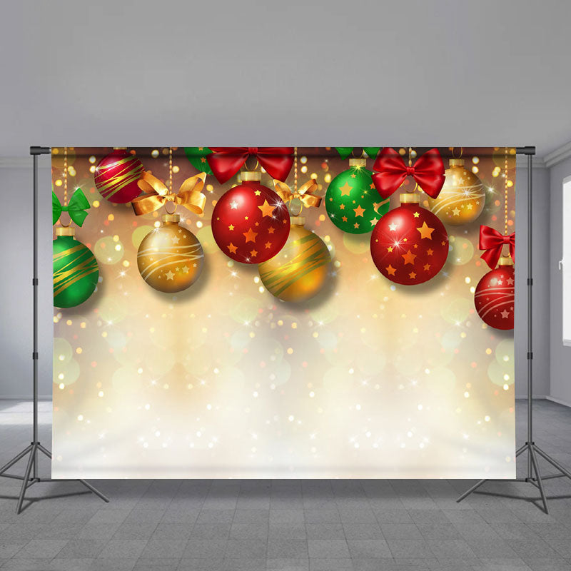 Aperturee - Glitter Shiny Bokeh Star Ball Christmas Backdrop