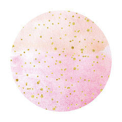 Aperturee - Gold Glitter Spot Round Pink Birthday Party Backdrop