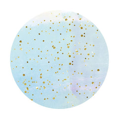 Aperturee - Gold Spot Round Blue Happy Birthday Party Backdrop