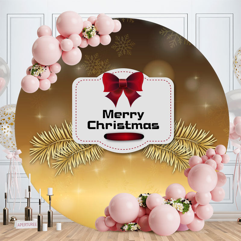 Aperturee - Golden Bokeh Round Merry Christmas Backdrops