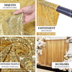 Aperturee - Golden Shimmery Sequin Fabric Photography Backdrop