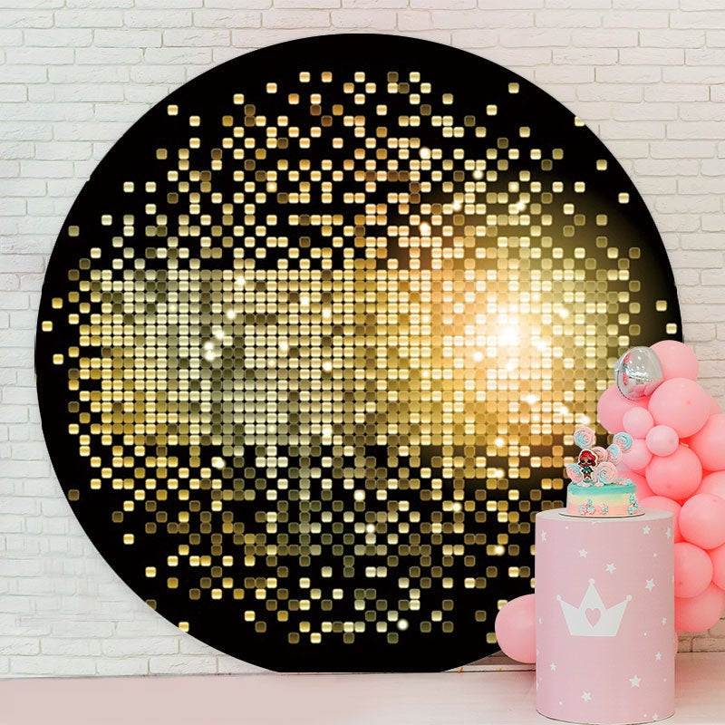 Aperturee - Golden Spot Bokeh Round Birthday Party Backdrop