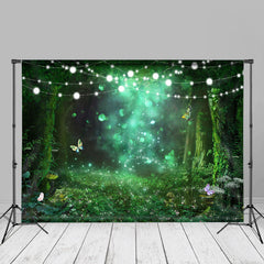 Aperturee - Green Fluorescence Jungle Light Spring Backdrop