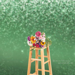 Aperturee - Green Glitter Bokeh Style Portrait Picture Backdrop