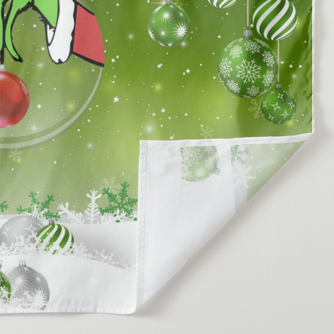 Aperturee - Green Hand Bauble Snowflake Christmas Backdrop