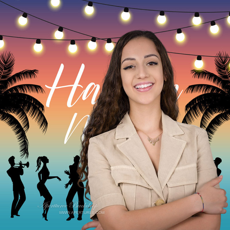 Aperturee - Havana Nights Trees Dance Party Summer Photo Backdrop