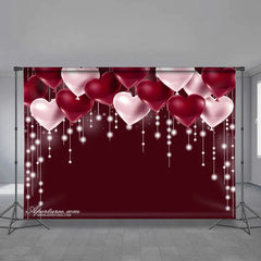 Aperturee - Heart Balloon Light String Happy Valentine Backdrop