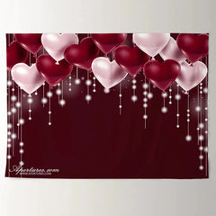 Aperturee - Heart Balloon Light String Happy Valentine Backdrop