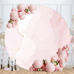 Aperturee - Light Pink Abstract Round Birthday Party Backdrop