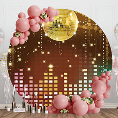 Aperturee - Mirror Ball Disco Night Round Birthday Backdrop