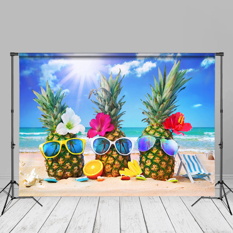 Aperturee - Ocean Sunshine Pineapple Summer Photoshoot Backdrop