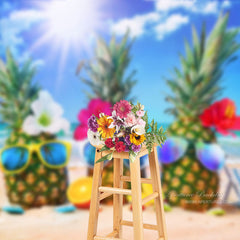 Aperturee - Ocean Sunshine Pineapple Summer Photoshoot Backdrop