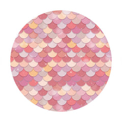 Aperturee - Pink Glitter Round Girls Birthday Party Backdrop