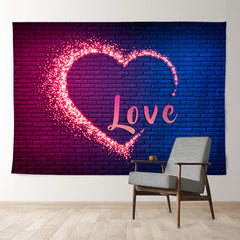 Aperturee - Purple Blue Love Sparkle Valentines Photo Backdrop