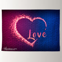 Aperturee - Purple Blue Love Sparkle Valentines Photo Backdrop