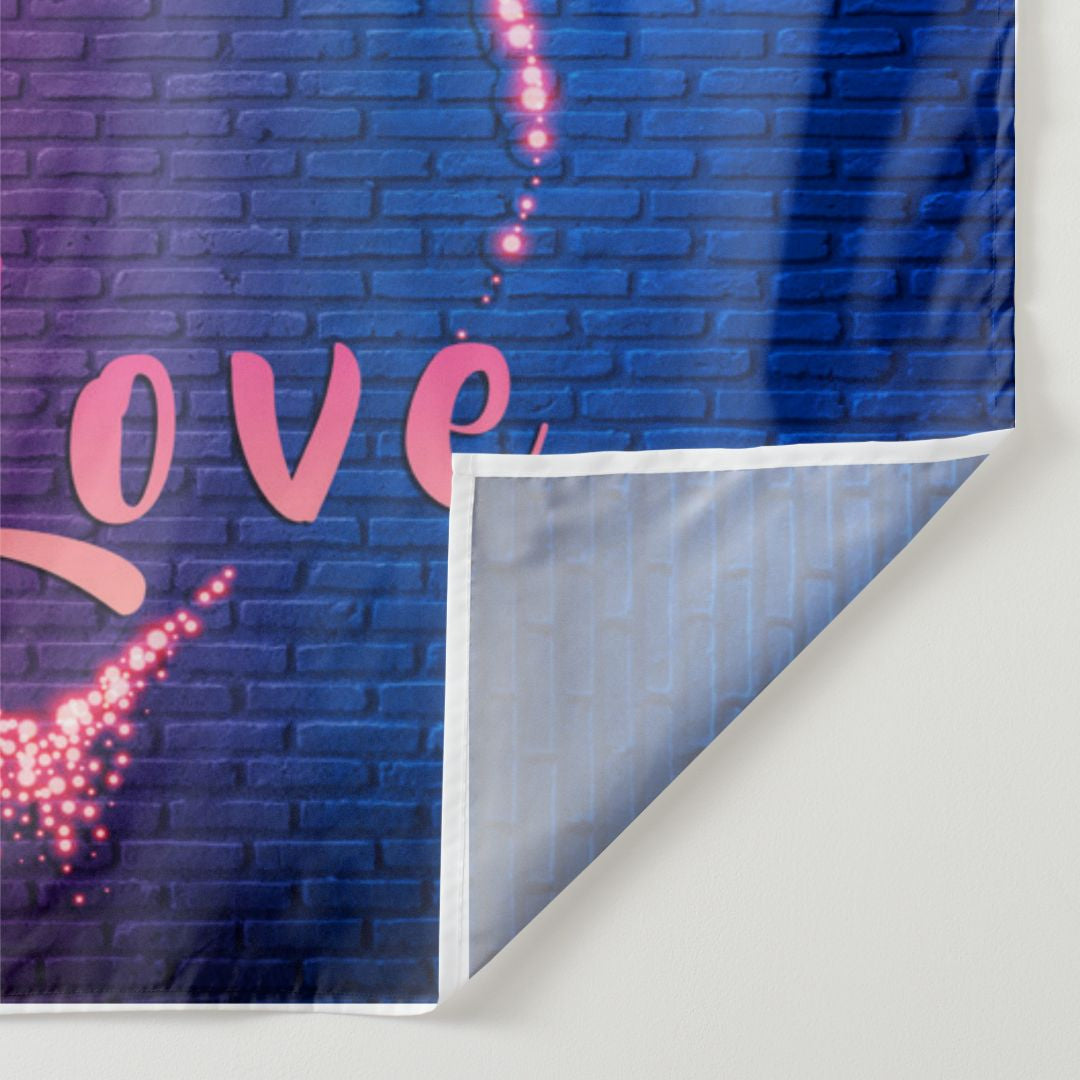 Aperturee - Purple Blue Love Sparkle Valentines Photo Backdrop