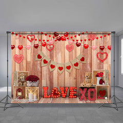 Aperturee - Reose Love Hear Teddy Happy Valentines Backdrop