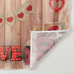 Aperturee - Reose Love Hear Teddy Happy Valentines Backdrop