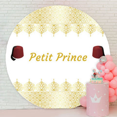 Aperturee - Round Gold Petit Prince Happy Birthday Backdrop