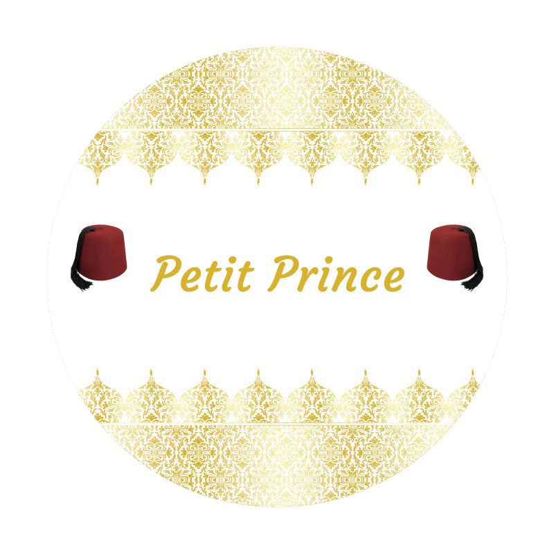 Aperturee - Round Gold Petit Prince Happy Birthday Backdrop