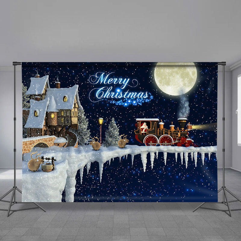 Aperturee - Santa Claus Winter Night Xmas Whoville Backdrop